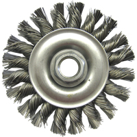 Brosses m&eacute;talliques &agrave; touret, Dia. 4", Fils 0,02", Arbre 5/8"-11, Acier Seaboard Timber Mart