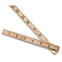 R&egrave;gle de maçon surdimensionn&eacute; Red End, 6' lo, Bois, Graduations de 1/16" Seaboard Timber Mart