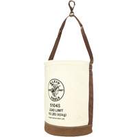Leather-Bottom Bucket, 17" H, Canvas, White Seaboard Timber Mart