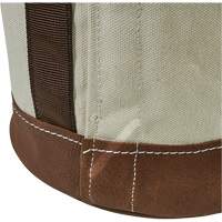Leather-Bottom Bucket, 17" H, Canvas, White Seaboard Timber Mart