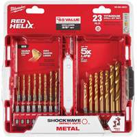 Shockwave Impact Duty Drill Bit Set, 23 Pieces, Titanium Seaboard Timber Mart