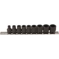 Jeu de douilles &agrave; paroi mince, 9 Mcx, Chocs, Prise de 3/8" Seaboard Timber Mart
