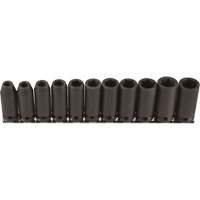 Jeu de douilles longues, 11 Mcx, Chocs, Prise de 3/8", Profond Seaboard Timber Mart