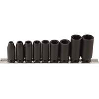 Jeu de douilles longues, 9 Mcx, Chocs, Prise de 3/8", Profond Seaboard Timber Mart