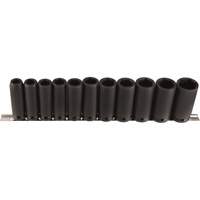 Jeu de douilles longues, 11 Mcx, Chocs, Prise de 1/2", Profond Seaboard Timber Mart