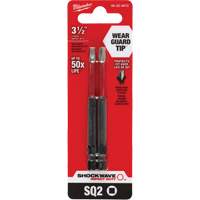 Shockwave Impact Duty Screwdriver Bit, Square, #2 Tip, 1/4" Drive Size, 3-1/2" Length Seaboard Timber Mart