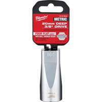 Metric Socket with Four Flat Sides, 20 mm, 3/8" Drive, 6 Points, Deep Seaboard Timber Mart