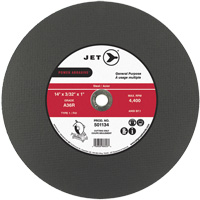 Meule &agrave; tronçonner Power Abrasive A36R, 14" x 3/32", Arbre de 1", Type 1, 4400 Tr/min Seaboard Timber Mart