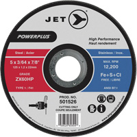ZX46HP PowerPlus Cut-Off Wheel, 7" x 1/16", 7/8" Arbor, Type 1, 8500 RPM Seaboard Timber Mart
