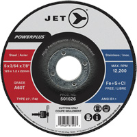 A60T PowerPlus Cut-Off Wheel, 5" x 3/64", 7/8" Arbor, Type 27, 12200 RPM Seaboard Timber Mart