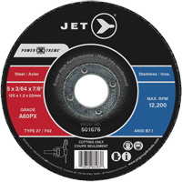 A60PX Power-Xtreme Cut-Off Wheel, 5" x 3/64", 7/8" Arbor, Type 27, 12200 RPM Seaboard Timber Mart