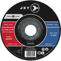 A60PX Power-Xtreme Cut-Off Wheel, 6" x 3/64", 7/8" Arbor, Type 27, 10200 RPM Seaboard Timber Mart