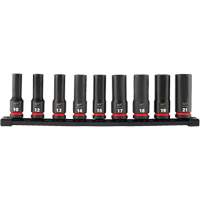 Jeu de douilles m&eacute;triques &agrave; 6 pans Shockwave Impact Duty, 9 Mcx, Chocs, Prise de 1/2", Profond Seaboard Timber Mart