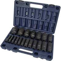 Jeu de douilles SAE, 19 Mcx, Chocs, Prise de 1/2", Profond Seaboard Timber Mart