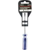 Blue Transparent Striped Slotted Screwdriver, 1/8" Tip, Round, Plastic Handle Seaboard Timber Mart