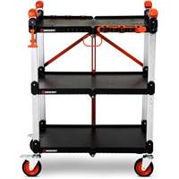 SITERUNNER 3-Shelf Folding Jobsite Cart, 30-3/5" L x 20" W x 42-1/2" H, Black Seaboard Timber Mart