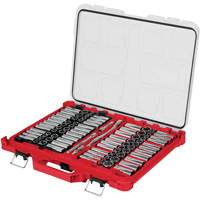 Jeu de cliquets et douilles m&eacute;triques/SAE avec organisateur PACKOUT &agrave; profil bas, 98 Mcx, Prise de 3/8" Seaboard Timber Mart