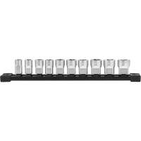 Douilles m&eacute;triques avec c&ocirc;t&eacute;s Four Flat, 10 Mcx, Prise de 3/8" Seaboard Timber Mart