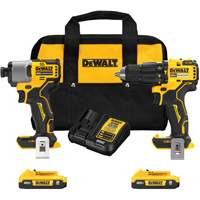 Brushless Compact Cordless 1/2" Hammer Drill & 1/4" Impact Driver Kit, Lithium-Ion, 20 V Seaboard Timber Mart