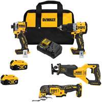 Brushless 4-Tool Combo Kit, Lithium-Ion, 20 V Seaboard Timber Mart