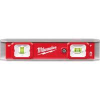 Torpedo Level with Lighted Vials, 9" L, Aluminum, 2 Vials, Magnetic Seaboard Timber Mart