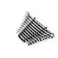 Jeu de cl&eacute;s SAE &agrave; 12 pans et 90 dents, T&ecirc;te articul&eacute;e/Combinaison &agrave; cliquet, 10 morceaux, Imp&eacute;rial Seaboard Timber Mart