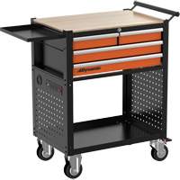 Chariot utilitaire, 4 tiroirs, Noir/Orange Seaboard Timber Mart