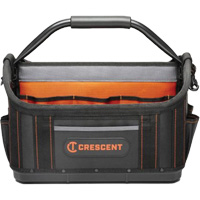 Sac ouvert de 17" pour outils d'ouvrier, Polyester, 25 pochettes, Noir/Orange Seaboard Timber Mart