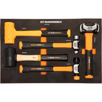 Jeu de marteaux mixtes dans un plateau de rangement en mousse, 5 morcea Seaboard Timber Mart