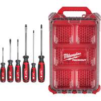 Cushion Grip Screwdrivers Set with PACKOUT Low-Profile Compact Organizer, 6 Pcs. Seaboard Timber Mart