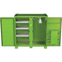 Ventilated Onsite PPE Storage Cabinet, Steel, High-Visibility Lime Green Seaboard Timber Mart