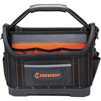 Sac ouvert de 14" pour outils d'ouvrier, 1680 Denier/Polyester, 25 pochettes, Noir/Gris/Orange Seaboard Timber Mart