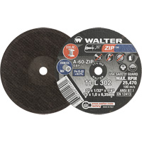 Meule &agrave; tronçonner Zip, 3" x 1/32", Arbre de 1/4", Type 1, Oxyde d'aluminium, 25470 Tr/min Seaboard Timber Mart