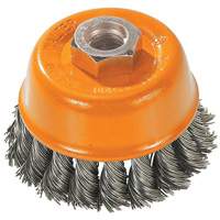 Knot-Twisted Wire Cup Brush, 3" Dia. x M10x1.5 Arbor Seaboard Timber Mart