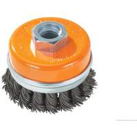 Knot-Twisted Wire Cup Brush with Ring, 4" Dia. x 5/8"-11 Arbor Seaboard Timber Mart