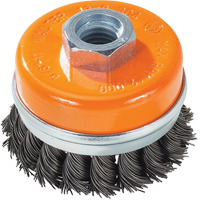 Knot-Twisted Wire Cup Brush with Ring, 3" Dia. x 5/8"-11 Arbor Seaboard Timber Mart
