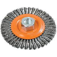 Stringer Bead Knotted Wire Brush, 4-1/2" Dia., 0.02" Fill, 5/8"-11 Arbor, Steel Seaboard Timber Mart