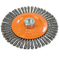 Stringer Bead Knotted Wire Brush, 6" Dia., 0.02" Fill, 5/8"-11 Arbor, Steel Seaboard Timber Mart