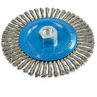 Knot-Twisted Stringer Bead Wire Wheel, 6" Dia., 0.02" Fill, 5/8"-11 Arbor, Aluminum/Stainless Steel Seaboard Timber Mart