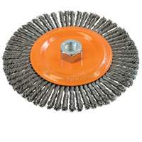 Stringer Bead Knotted Wire Brush, 6-7/8" Dia., 0.02" Fill, 5/8"-11 Arbor, Steel Seaboard Timber Mart
