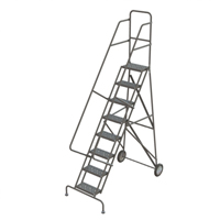 Rolling Ladder, 8 Steps, Serrated, 86" High Seaboard Timber Mart