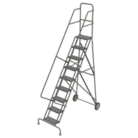 Rolling Ladder, 9 Steps, Serrated, 96" High Seaboard Timber Mart