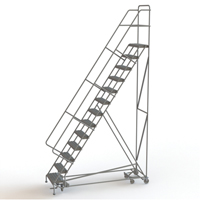 All Directional Rolling Ladder, 13 Steps, 24" Step Width, 130" Platform Height, Steel Seaboard Timber Mart