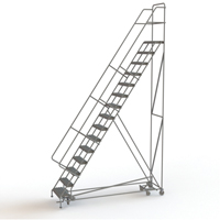 All Directional Rolling Ladder, 15 Steps, 24" Step Width, 150" Platform Height, Steel Seaboard Timber Mart