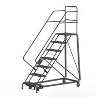 Heavy Duty Safety Slope Ladder, 7 Steps, Perforated, 50° Incline, 70" High Seaboard Timber Mart