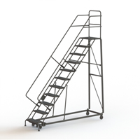 Heavy Duty Safety Slope Ladder, 11 Steps, Serrated, 50° Incline, 110" High Seaboard Timber Mart