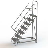 Safety Slope Rolling Ladder, 7 Steps, Serrated, 50° Incline, 70" High Seaboard Timber Mart