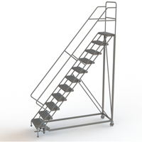 Safety Slope Rolling Ladder, 11 Steps, Serrated, 50° Incline, 110" High Seaboard Timber Mart