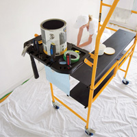 nsemble d'&eacute;chafaudage &agrave; montant de s&eacute;curit&eacute; & tablette pour outils de 4' Jobsite Series, Cadre Acier, 49-1/2" p x 57-3/4" h Seaboard Timber Mart