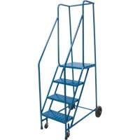 Rolling Step Ladder, 4 Steps, 18" Step Width, 37" Platform Height, Steel Seaboard Timber Mart